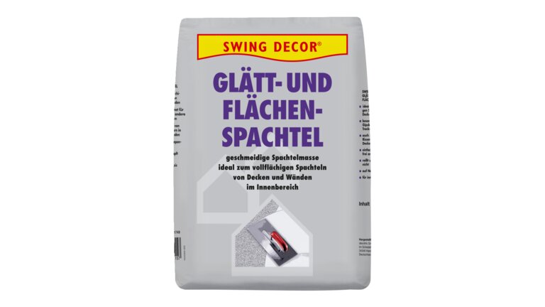 Swing Decor Glätt- und Flächenspachtel, Sackverpackung.